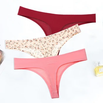 

Sexy Ice Silk G-String Seamless Panties Women Thongs Low-Rise Leopard Print Briefs Lingerie Female Underwear 3pcs/Lot #D