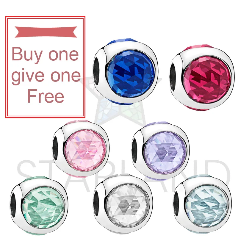 

Starland 925 Sterling Silver Blue/White/Red/Pink Radiant Droplet Charm For Original Brand Bracelet Jewelry Buy 1 Get 1 Free