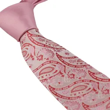 Галстуки coahella розовый галстук контрастный серебряный розовый галстук с узором "огурцы" жаккардовый галстук строгий галстук 8,5 см