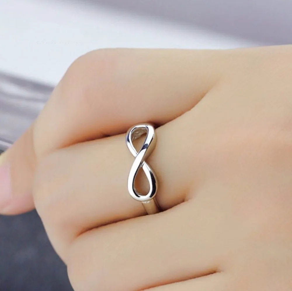 925 пробы Серебряное бесконечное кольцо Вечность кольцо талисманы лучший друг подарок бесконечный символ любви модные кольца для женщин ювелирные изделия