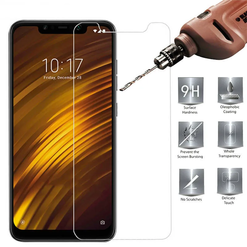 2 шт. 9H закаленное стекло для Xiaomi Pocophone F1 ультра-тонкий протектор экрана Xiomi пленка