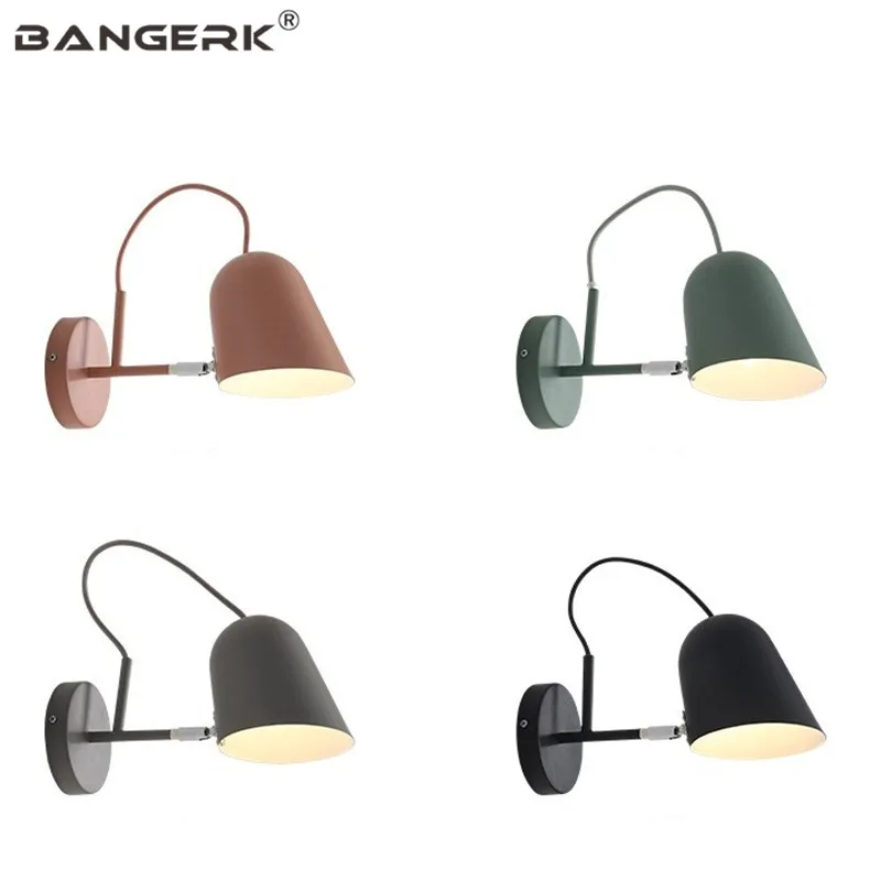 

Loft Modern Sconce Wall Lights Color Iron Rotating Bedroom Bedside Wall Lamp LED Light Macarons Home Decor Lighting
