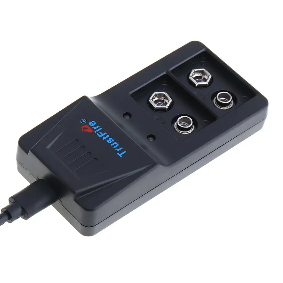 Trustfire 9VBC01 Intelligent Charger 2 Slots 9V Battery Charger with Micro USB Port for 9V Li-ion NI-MH NIMH Battery Trustfire 9VBC01 Intelligent Charger 2 Slots 9V Battery Charger with Micro USB Port for 9V Li-ion NI-MH NIMH Battery