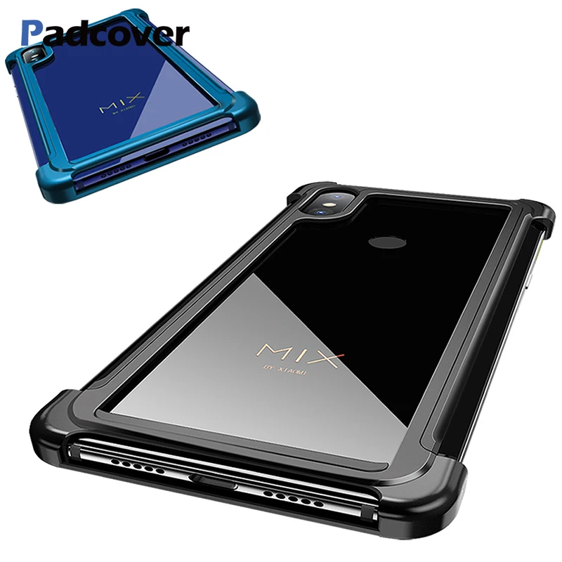 

PADCOVER Metal Frame Shape Push-pull design Luxury phone Case For Xiaomi MI MIX3 Protect Case Back shell Phone Cover Case