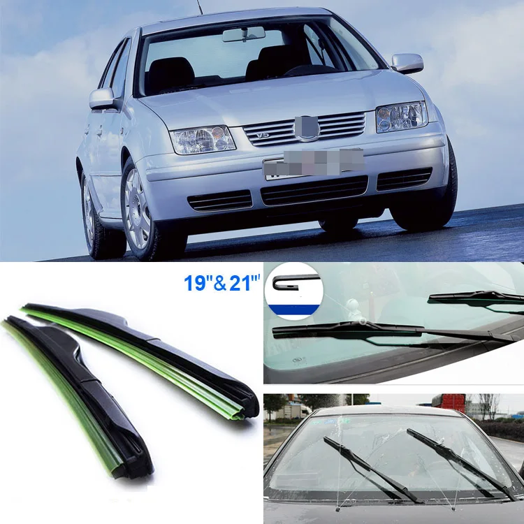 

2pcs 21"+19" front windscreen windshield wiper blades Soft Rubber WindShield Wiper Blade For Volkswagen Bora