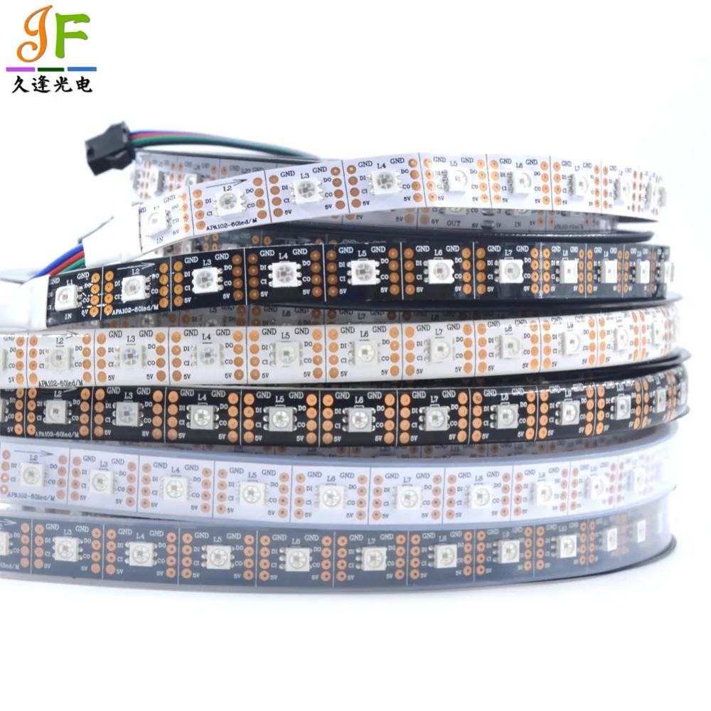 #cheap 1m 5m APA102 C Smart led pixel LED strip, 30 24 36 48 60 72 144 leds pixels m ,IP30 IP65 IP67 DATA and CLOCK seperately DC5V