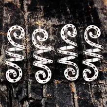5 шт., сплав, серебро, Викинг, спиральная оплетка для волос, боязнь, борода, дредлок, бусины, кольца, трубки, зажимы для волос, аксессуары, амулеты