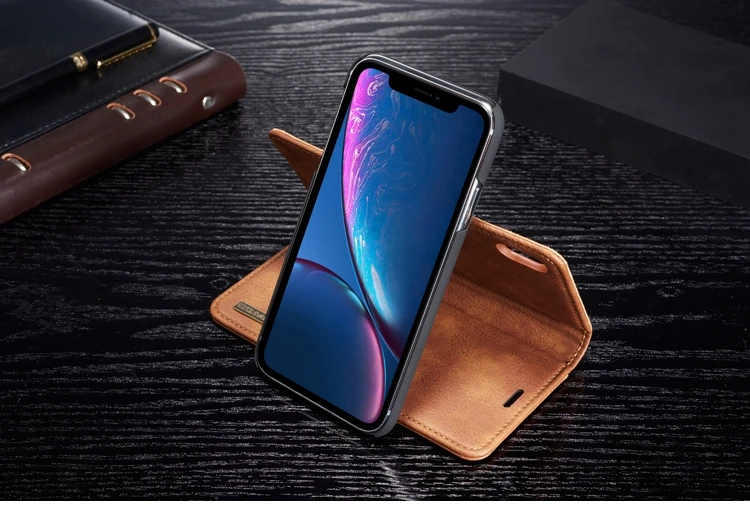 Чехол-книжка с откидной крышкой для Coque iPhone XR, Роскошный кожаный бумажник, слот для карт, чехол для телефона iPhone XR, чехол Etui для iPhone XR Capinha