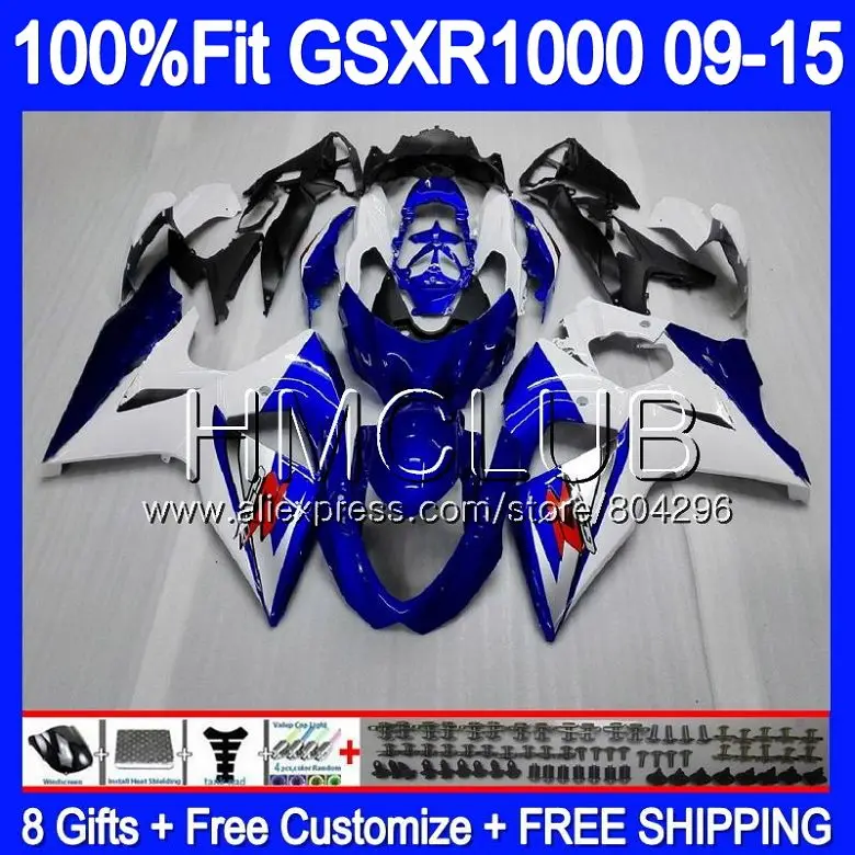 

Fairing For SUZUKI GSX-R1000 GSXR 1000 09 10 11 12 13 15 36HM.2 GSX R1000 K9 Blue white GSXR1000 2009 2010 2011 2012 2014 2015