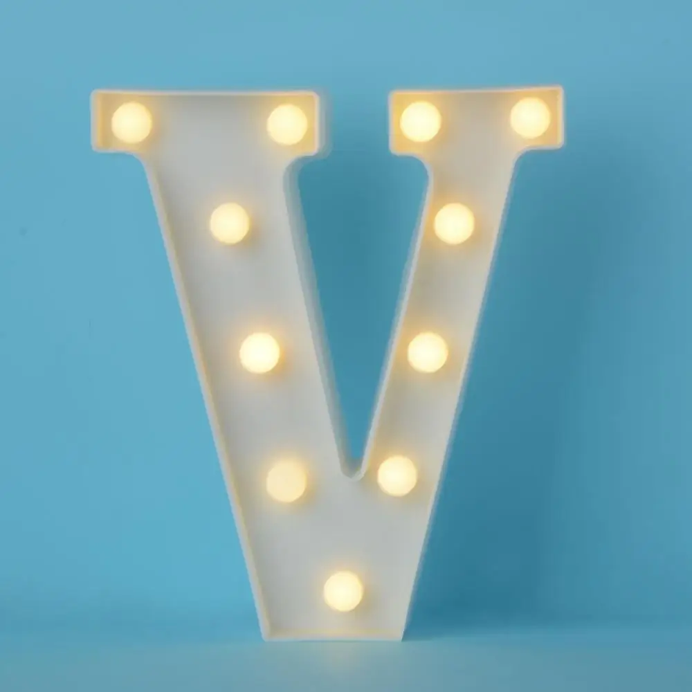 Теплый светильник с буквами «сделай сам» светодиодный светильник для праздника буквенные буквы A-Z символ сердца пластиковый светодиодный светильник s спальня Свадебная вечеринка фестиваль Декор - Цвет: V