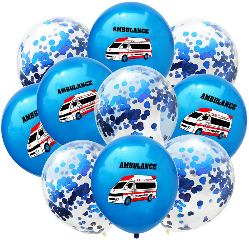 10 шт. полицейский санитарные перевозки воздушный шар "Конфетти" комплект гелиевые латексные воздушные шары Baby Shower Косплэй День рождения украшения - Цвет: 7