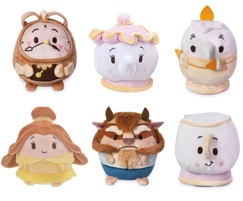 

Kawaii Cute Ufufy Fragrance Beauty and The Beast Plush Toy Set of 6 Belle Cogsworth Clock Chip Mrs Potts Lumiere Girls Kids Toys