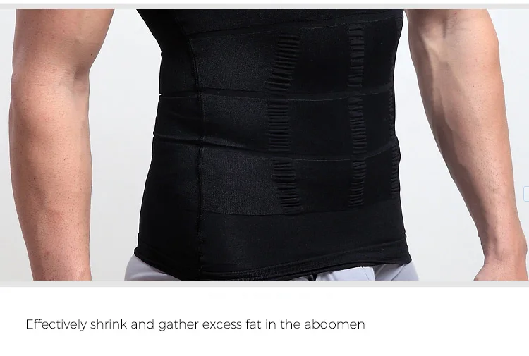Slimming Underwear Body Shaper Men Corset Waist Cincher Vest Bodysuit Men Tummy Belly Waist Slim Shapewear faja hombre tshirt (23)