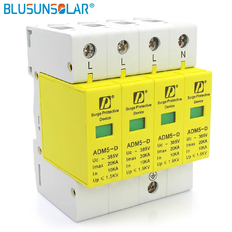2 шт. SPD 4P 10KA ~ 20KA 385V AC Бытовая din рейка 35 мм анти гром Низковольтное устройство