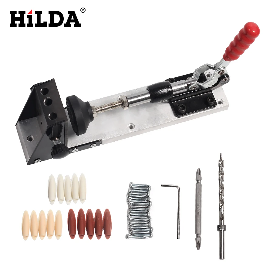 Woodworking Guide Carpenter Kit System Inclined Hole Drill Tools Clamp Base Drill Bit Kit System Pocket