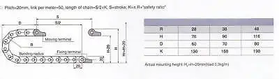 1 м(3,28 футов) 15x15 мм кабель тяги цепи Радиус 28 мм провода несущей Конец Разъемы CE