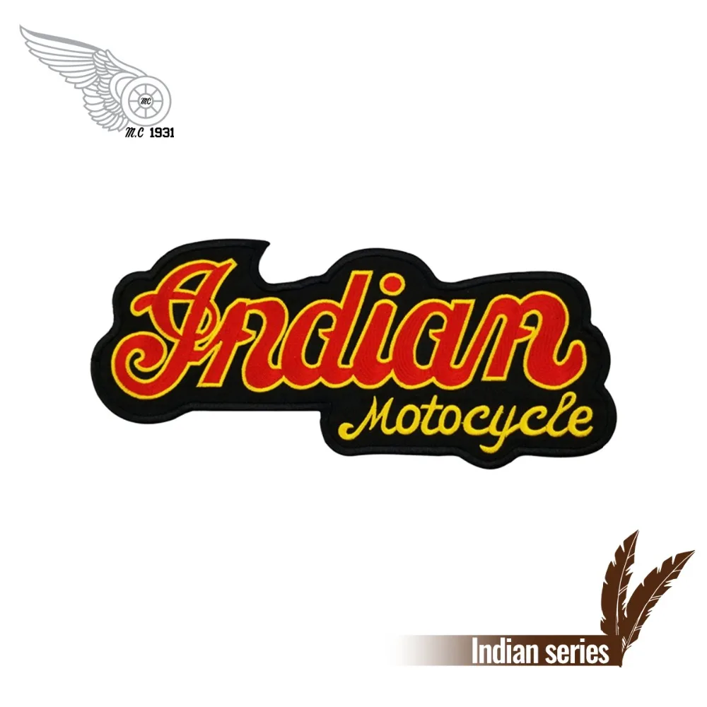 

Ecusson Indian Motorcycle Biker Patches for Vests Chopper Jacket Embroidered Patch for Clothing Free Biker Badge Vest Iron On