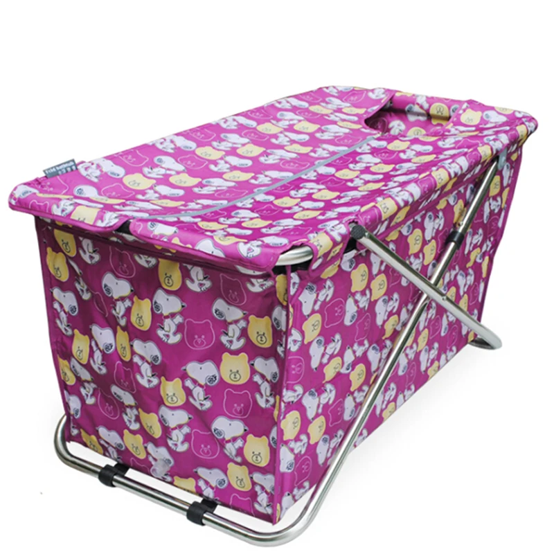 

Plastic pvc folding bathtub Bath tub barrel Not inflated for adults & children Stainless Steel Frame