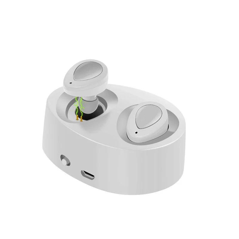 Aimitek K2 TWS Bluetooth наушники настоящие беспроводные наушники мини стерео музыкальные гарнитуры Hands-free с микрофоном зарядная коробка для телефонов - Цвет: White Silver