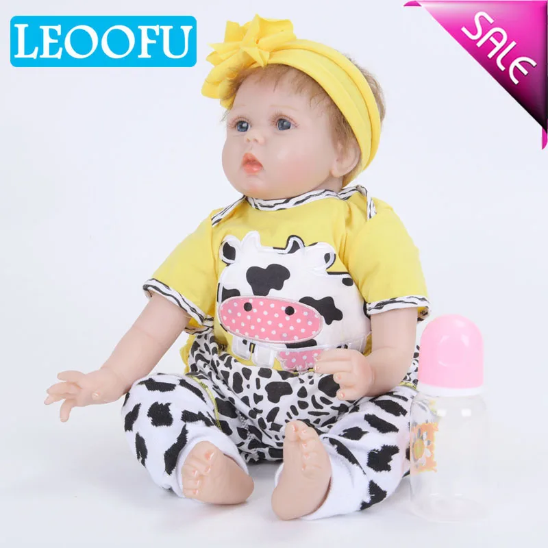 

LEOOFU 55cm 22 inch silicone reborn babies doll lifelike body baby dolls with closed eyes kids sleeping toy realistic baby gifts
