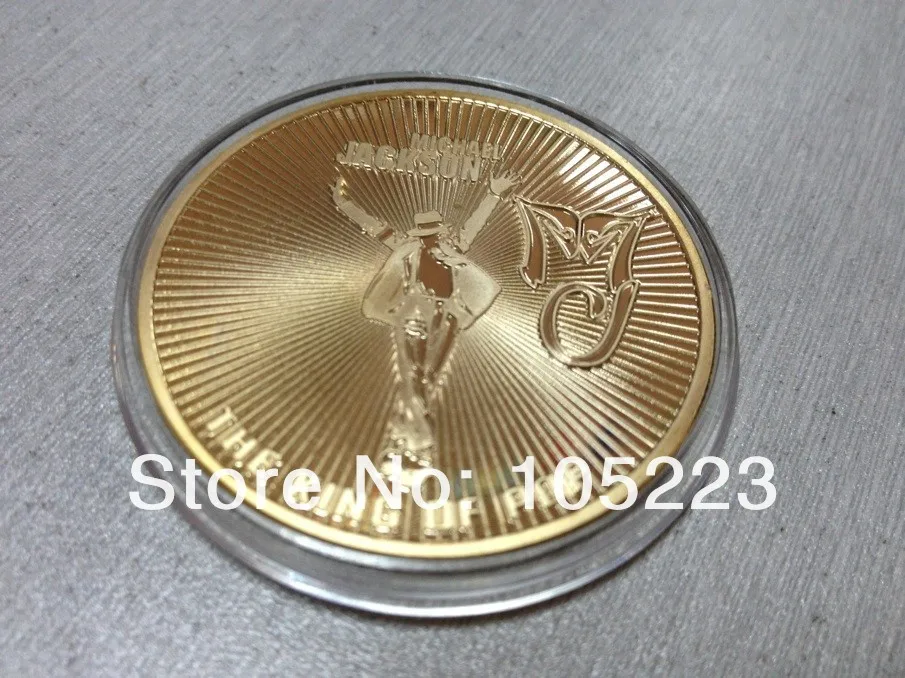 50 шт/партия Майкл Джексон король поп-музыки золотые Плакированные памятные сувениры металлические музыкальные коллекционные монеты