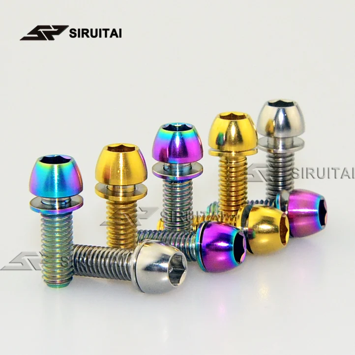 

Titanium alloy screws, round head, non shedding gasket M6x18mm M6x20mm bicycle brake fixing screws