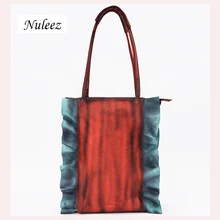 Nuleez, женская сумка для путешествий, весенний цвет, мягкая воловья кожа, ручная роспись, красивая, специально для путешествий, новинка, акция