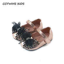 CCTWINS Kids Shoes Autumn Girls Fashion Party Bow Tie Flat Baby Mary Jane Children Pink Cute Shoes Toddler Casual GM2398