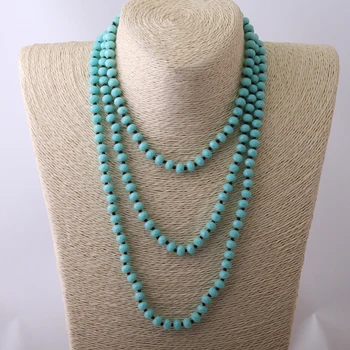 

Fashion Jewelry Long A Crystal knotted Halsband 5X8 Glass Crystal Necklace