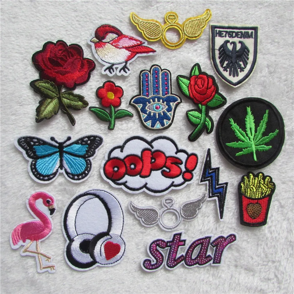 high quality Mixed Cartoon Pattern Embroidered Patches Iron On Fabric ...