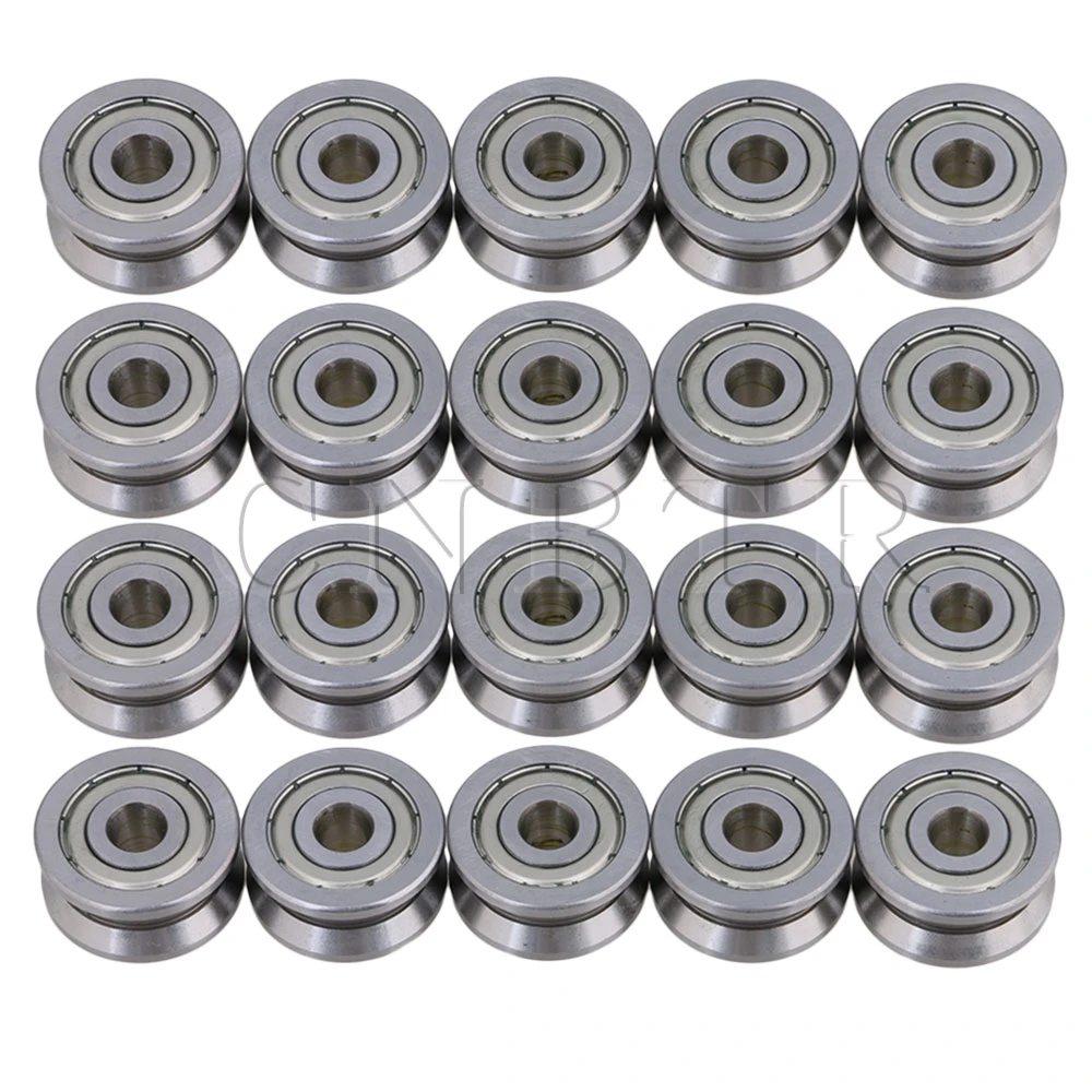 CNBTR 8x30x14mm Silver Steel V Groove Ball Bearing Roller Guide Pack of