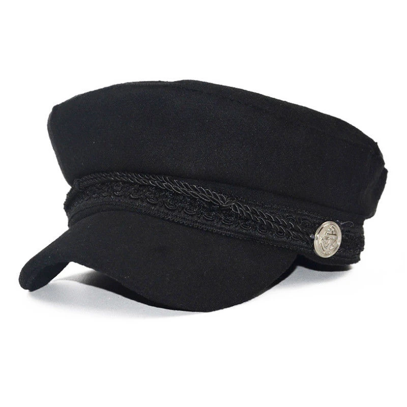 

England French Vintage Women Flat Military Wool Beret Embroidery Baseball Berets Hat Fashion Lady Berets Cap Gifts For Women