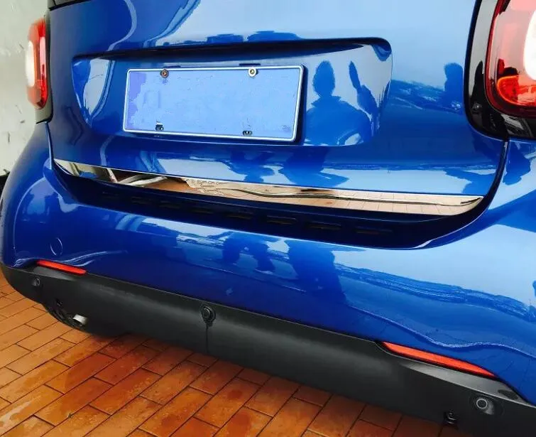 Автомобильная Задняя Крышка багажника из нержавеющей стали, подъемная крышка, стильная отделка, литье, Накладка для Smart fortwo