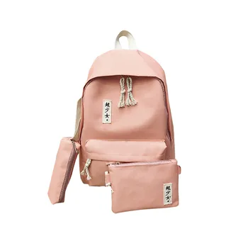 

2020 USB Charging Canvas Backpack 3 Pcs/set Women School Backpacks Schoolbag For Teenager Man Student Book Bag Boys Satchel #L10