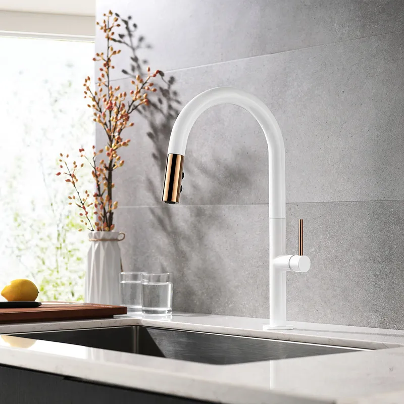  New black pull out kitchen faucet brass luxury kitchen mixer sink faucet mixer kitchen faucets pull - 32912226584