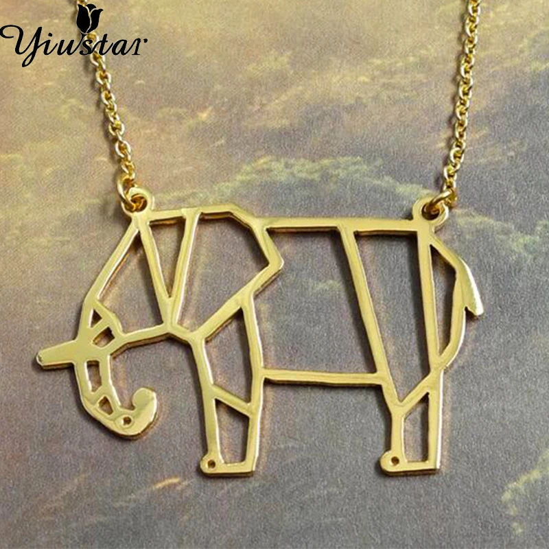 origami elephant necklace