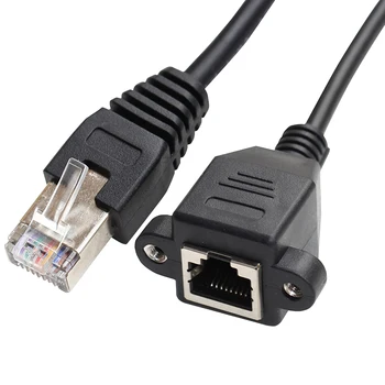 

RJ45 8P8C FTP STP UTP Cat 5e Male to Female Lan Ethernet Network Extension Cable 30cm 60cm 1m 1FT 2FT 3FT with Panel Mount Holes