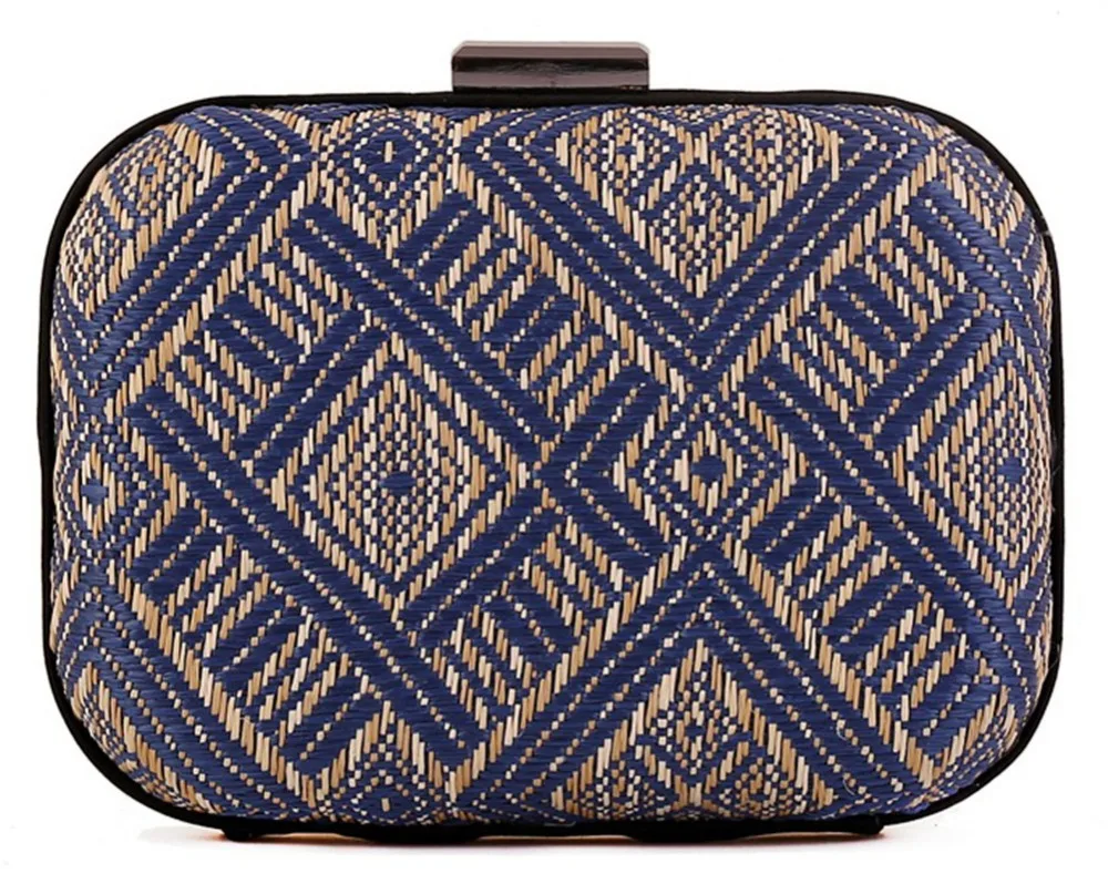 Plaited Straw Square Clutch Evening Bag Handbagin Evening Bags from