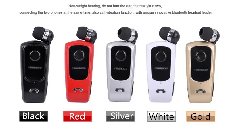  Wireless Bluetooth 4.0 in-ear Earphones Calls Remind Vibration Wear Clip Headset F920 for iphone/samsung 
