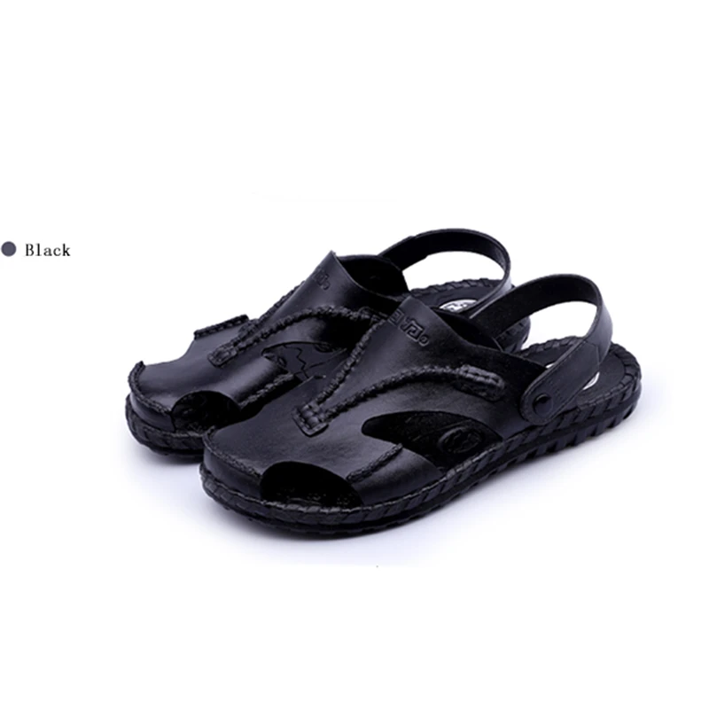 Sandalias para hombre 2019 sandalias de verano para hombre sandalias de  piel de playa de moda para hombre ropa de cuero genuino antideslizante  fondo plano dos zapatos crocse|Sandalias de hombre| - AliExpress