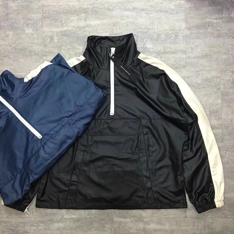 Hip Hop Justin Bieber Lightweight Anorak Track Pullovers Loose Fit Half Zipper Windbreaker