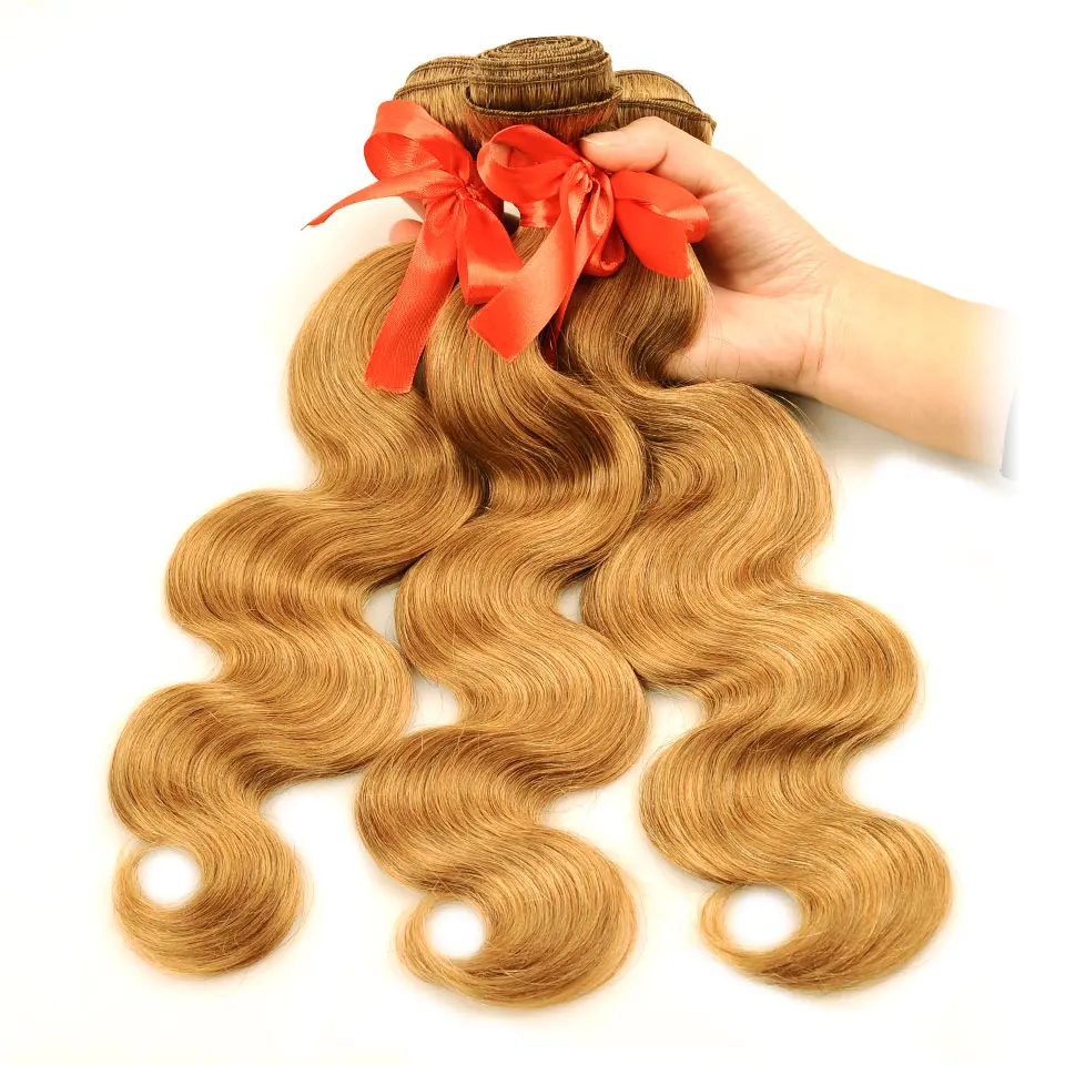 Pinshair Pre-Colored 27 Blonde Indian Body Wave Human Hair 3 Bundles Honey Blonde Nonremy Hair Weave Extension Cheap Indian Hair (72)