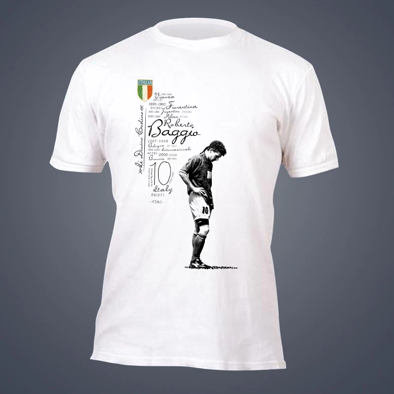 

tide brand short sleeve T-shirt Roberto Baggio Fiorentina Mlian Azzurri Italy Commemorative jersey Tees