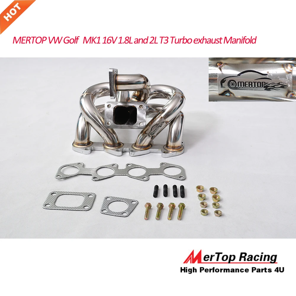 

Mertop Race 304 Stainless steel VW Golf 1 MK1 16v 1.8L and 2L T3 Turbo exhaust Manifold