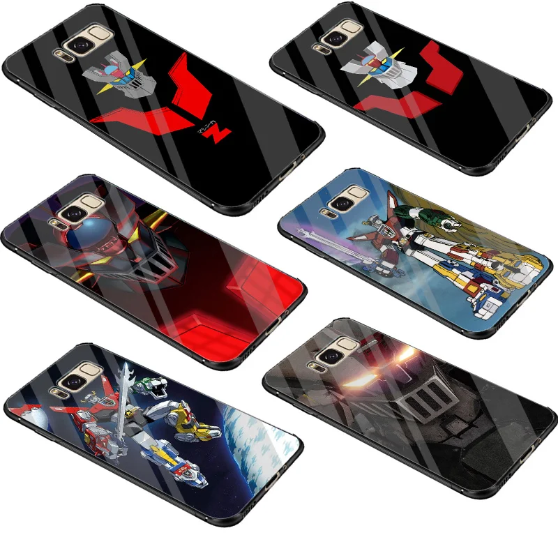

Gerleek Glass Case For Samsung Galaxy S7 Edge S8 S9 Plus Note 8 9 S10 Cover Bag Cartoon Mazinger