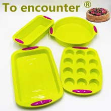 

To encounter Square Round Shape Silicone Baking Cake Mold DIY Toast Bread Pans Tiramisu Dishes Tray Muffin Pans 4 in Package