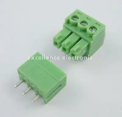 

50 Pcs 3.81mm Pitch 3 Pin Straight Screw Pluggable Terminal Block Plug Connector