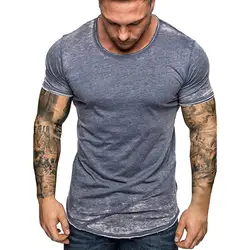 Модные для мужчин летние тонкие повседневное молния Fit лоскутное короткий рукав блузка уличная camiseta masculina