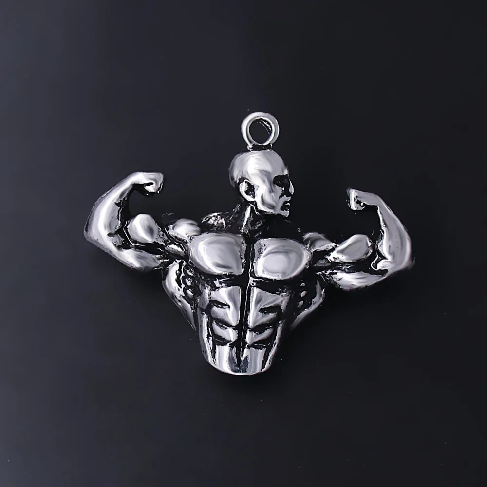 Personalized 3D Strong Muscle Hercules Metal Pendant FIT DIY