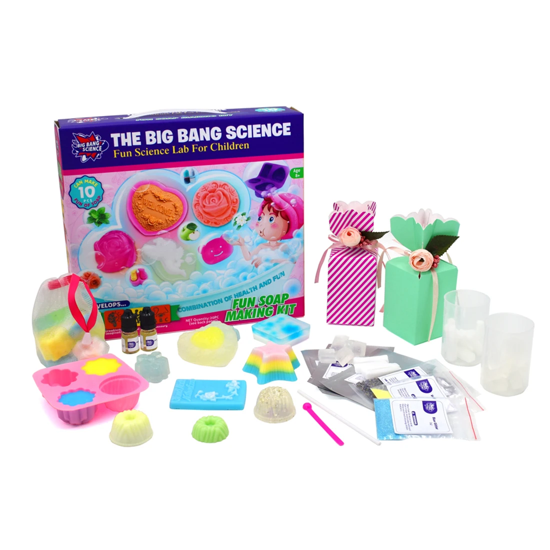 

High Quality 19Pcs/Lot Intersting Soap Making Kit Physical Chemistry Science Educational Science Tools Toys For Girls Gift Hot